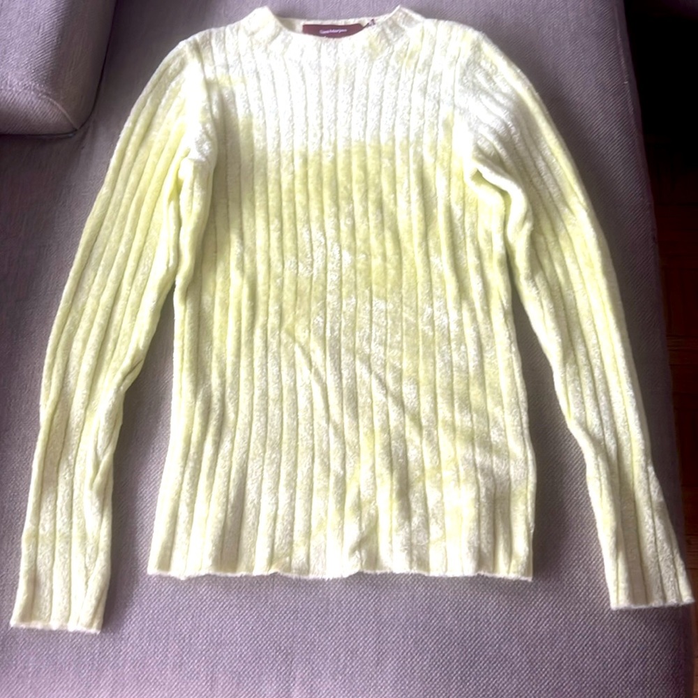 Yellow fuzzy sweater